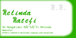 melinda matefi business card